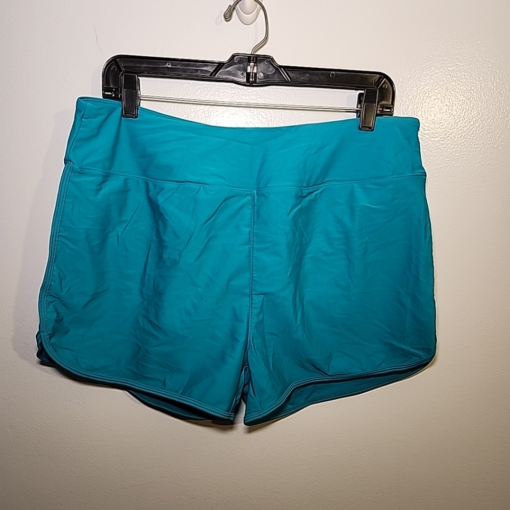 Vibrant Green and Blue Swim Shorts with Tailored Fit